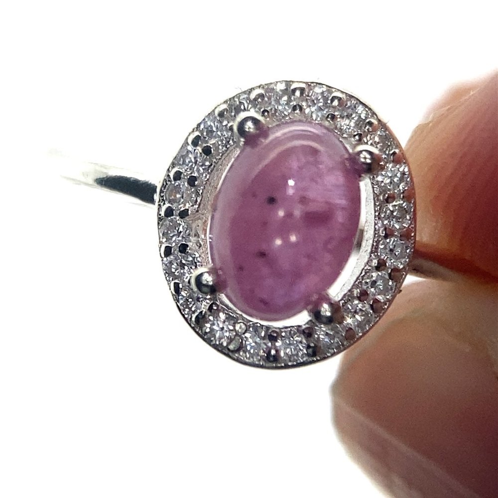 Pink Sapphire 1.61ct Platinum Finish Solid 925 Sterling Silver Ring